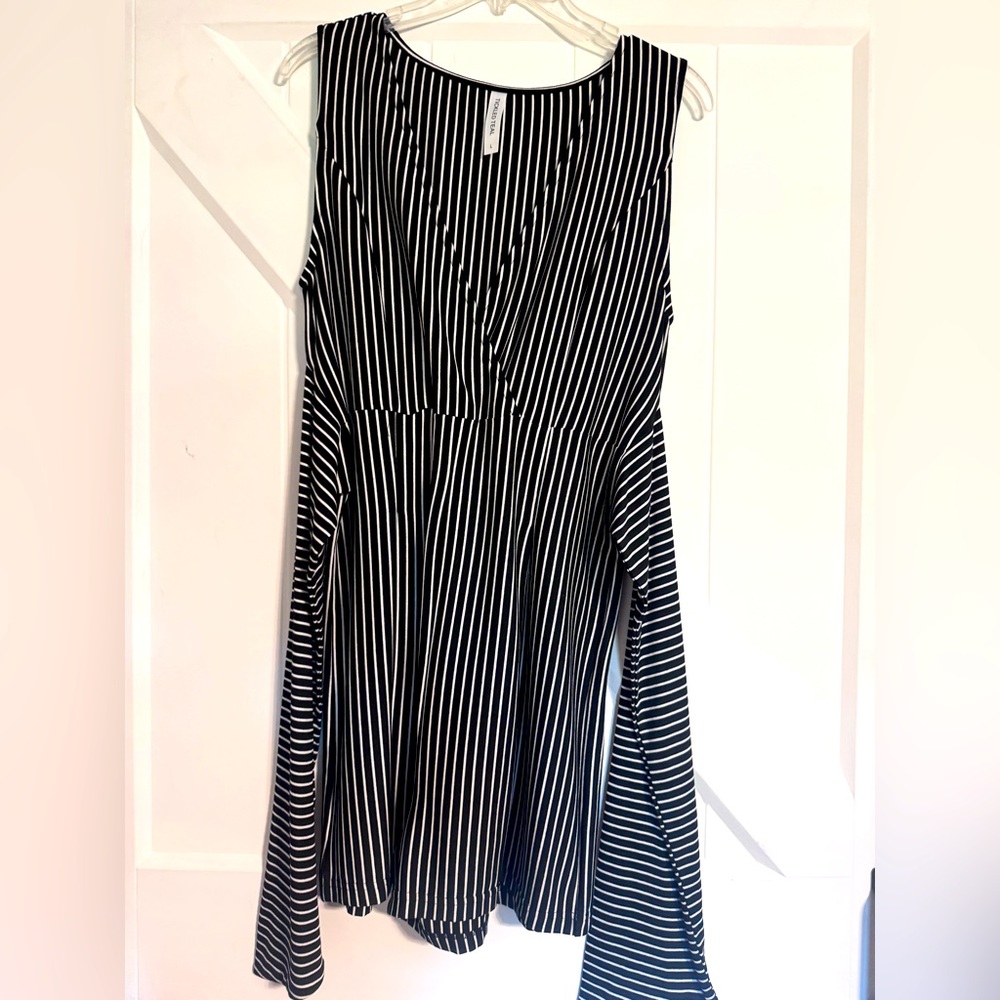 Stripped romper with front or back tie